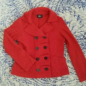 Luii orange lightweight wool blazer coat jacket L
